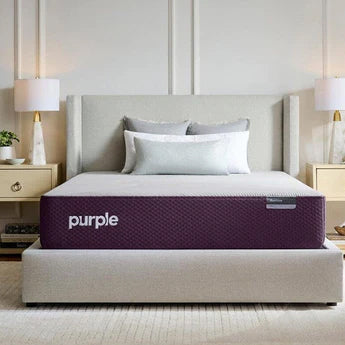 Purple Restore Hybrid mattress in a bedroom