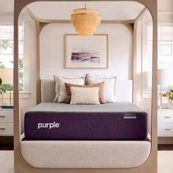 Purple Restore Premier Hybrid mattress in a bedroom