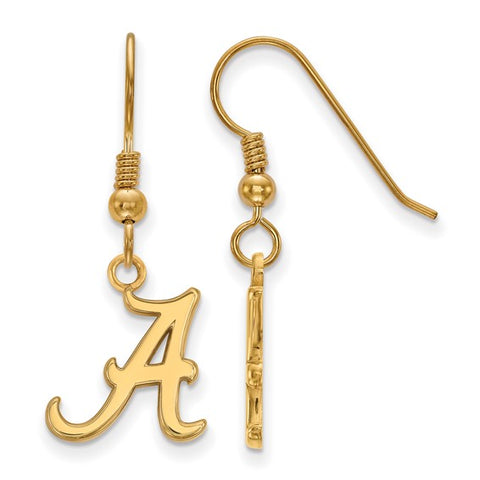 Alabama Crimson Tide Small Dangle Earrings 14k Gold Plate