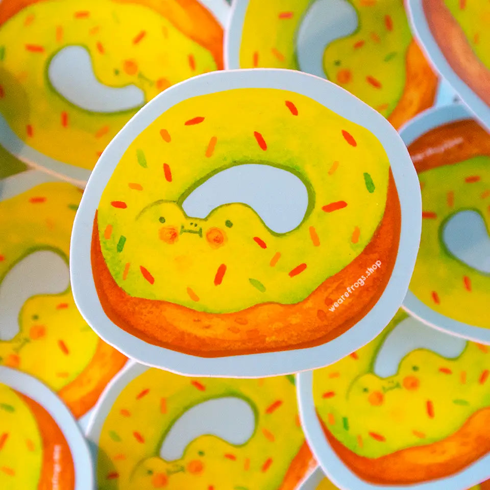 Frog Donut Sticker