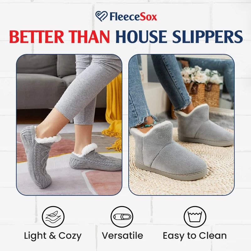 Fleece-Lined Non-Slip Thermal Slippers Socks - Image 12