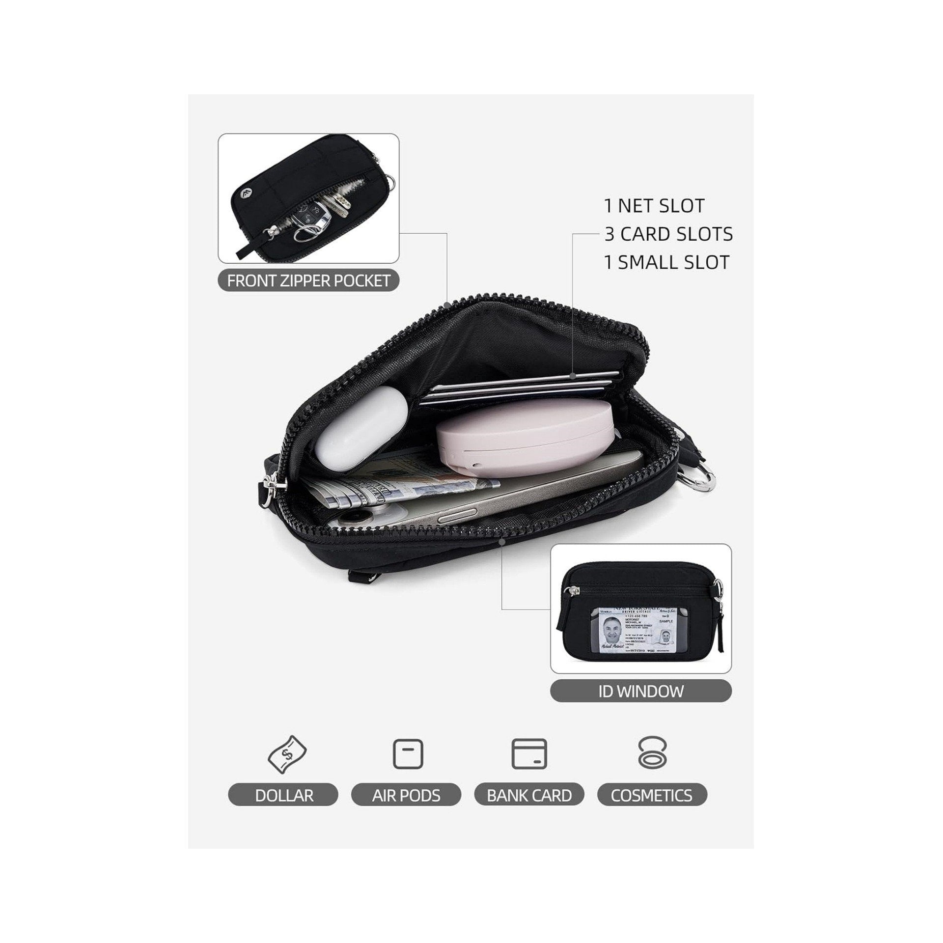 Stylish Nylon Wristlet Wallet with Multiple Compartments - Image 5