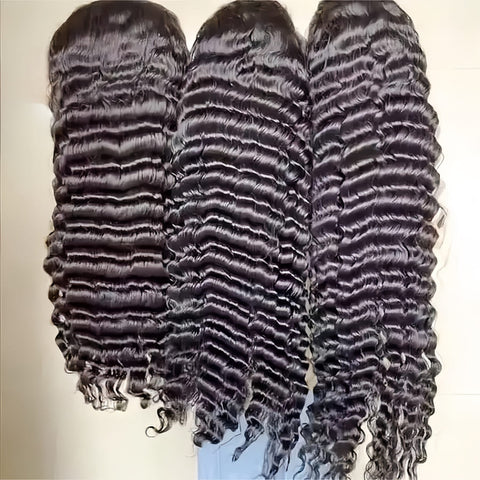 13x4 Front Lace Human Hair Deep Wave Wig For Black Women