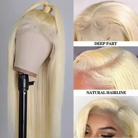 13x4 Lace Front 613 Blonde Straight Virgin Human Hair Wig-1