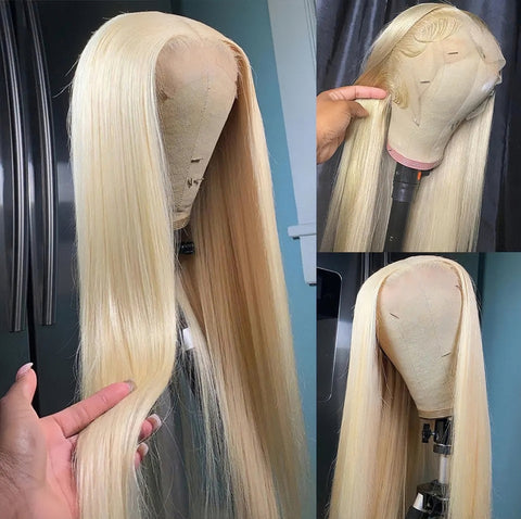 13x4 Lace Front 613 Blonde Straight Virgin Human Hair Wig-2