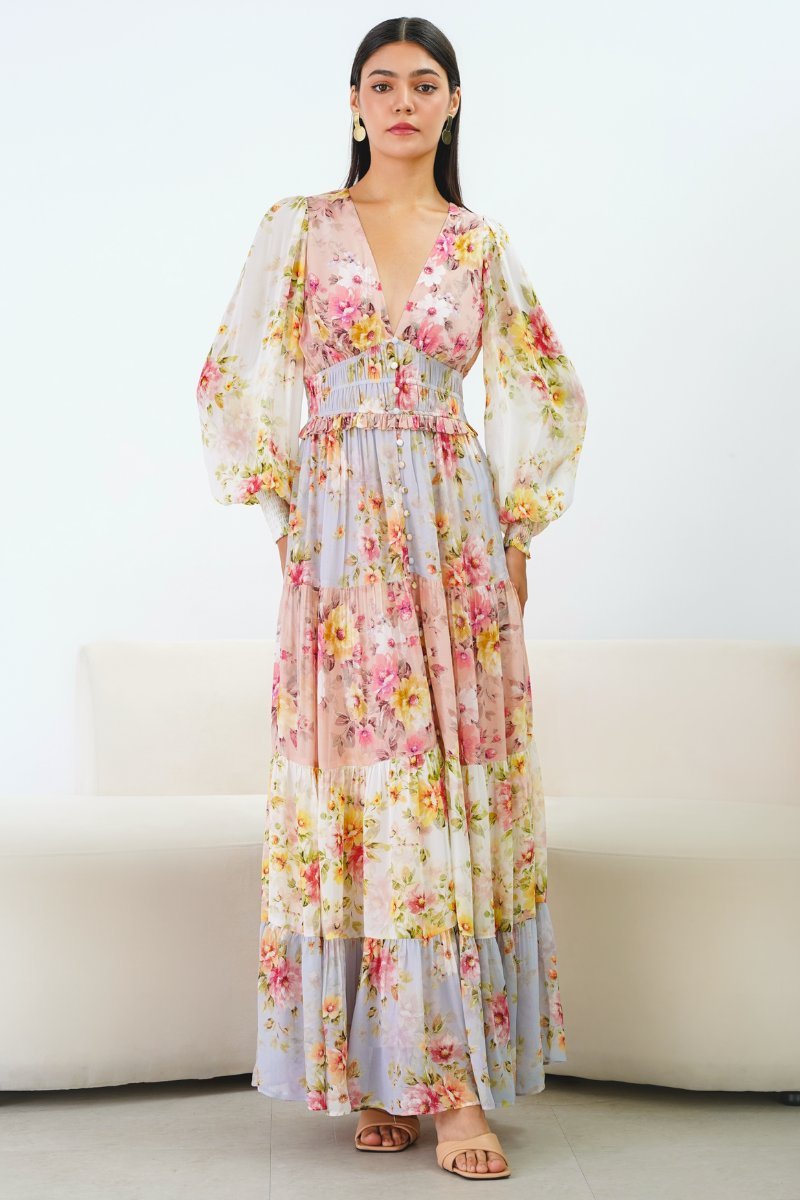 Suno Flared Floral Dress, $405, farfetch.com