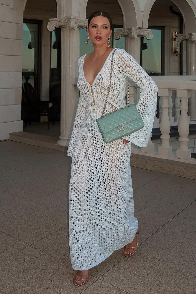Antonia Rib Flare Maxi Knit Dress - Stylish and flattering dress