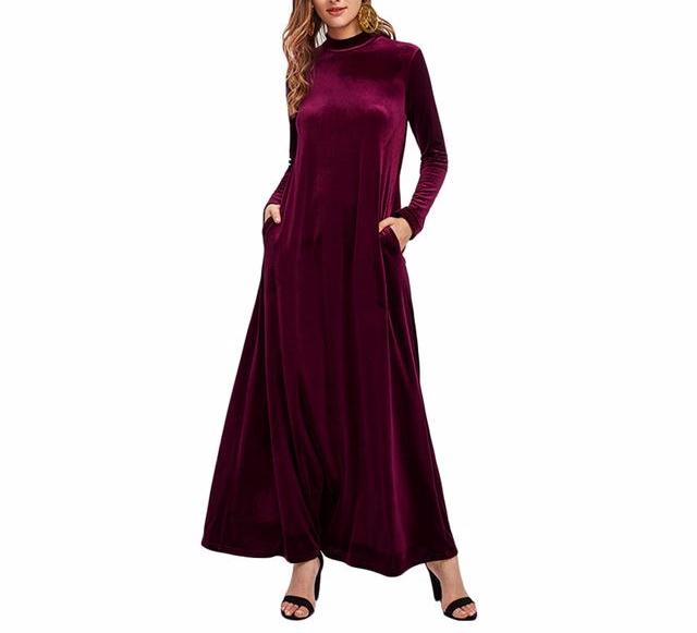 burgundy kaftan dress