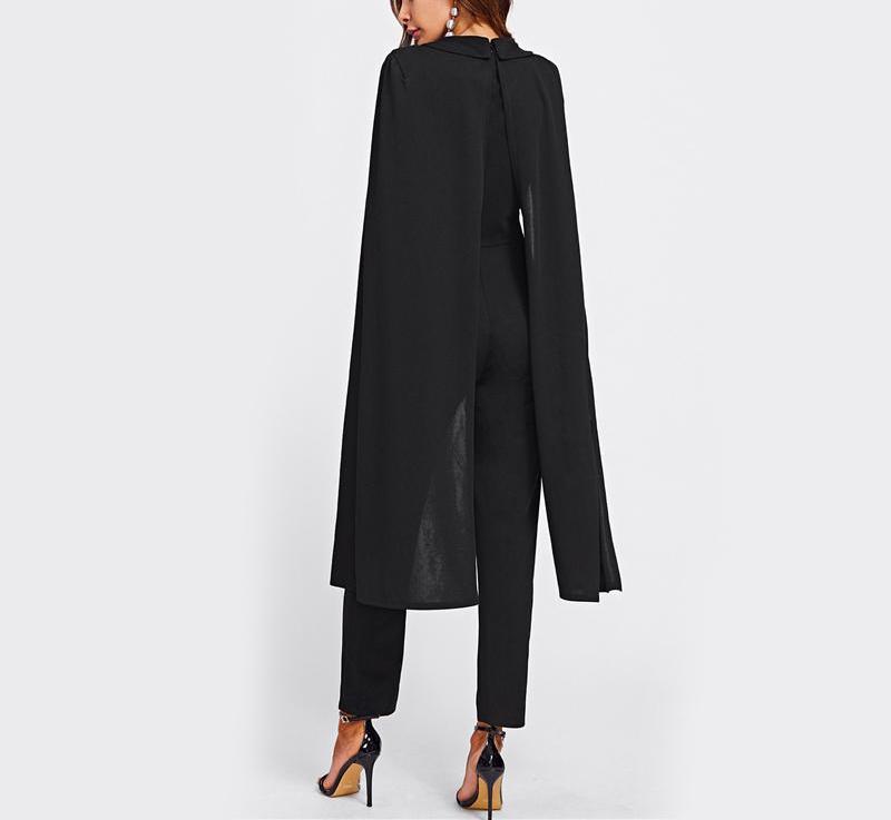 tailored cape jumpsuit