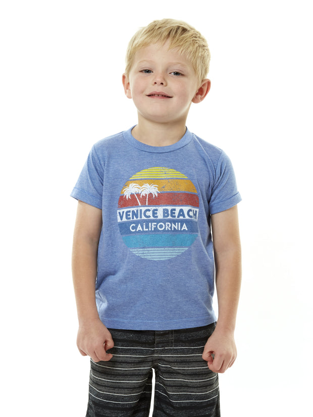 Kids Venice Beach - California - Retro Circle Sunset - T-shirt – California