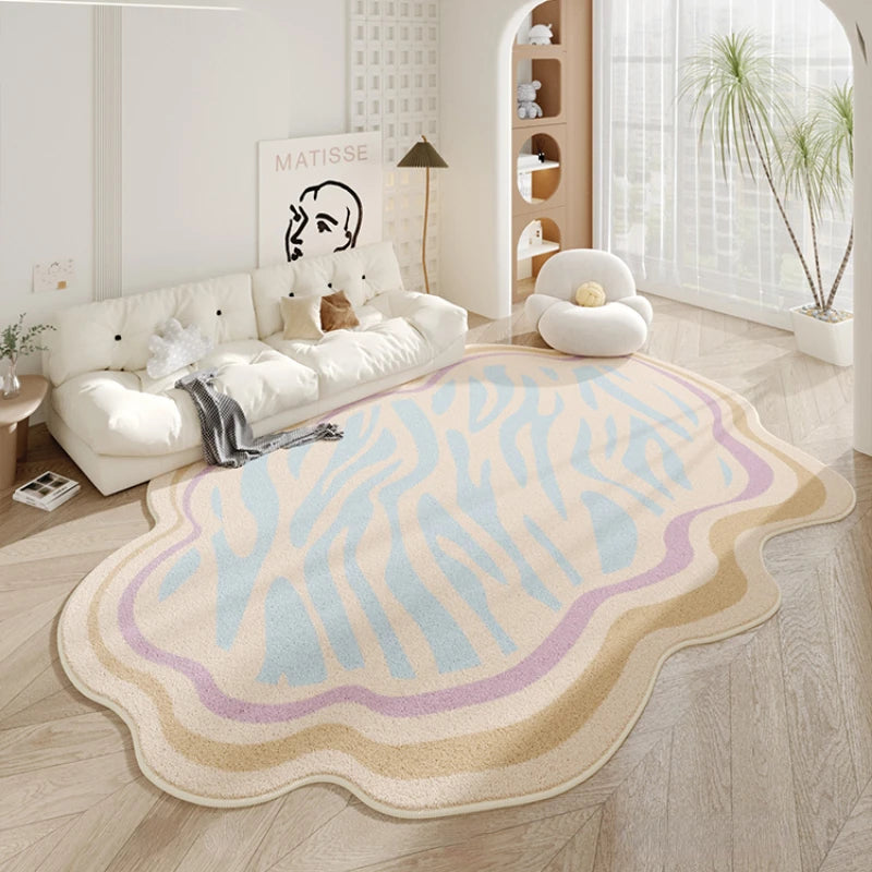 Triogift Simple Irregular Living Room Carpet Modern Bedroom Bedside Thickened Large Plush Carpets Home Cloakroom Fluffy Soft Non-slip Rug