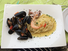 pasta mixed seafood naples eating Europe global grub