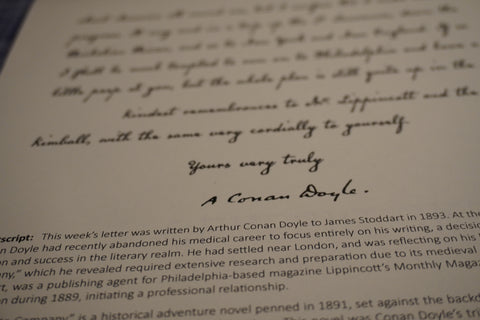 Arthur Conan Doyle letter and article