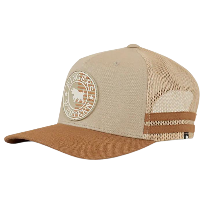 Ringers Western Signature Bull Flag Trucker - Dark Sand