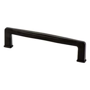 Berenson 128mm Subtle Surge Decorative Bar Pull, Matte Black