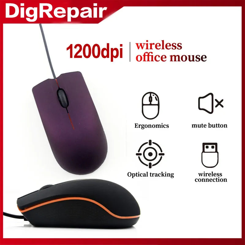 1200dpi High-quality Portable Wired Mouse with 4 Keys For Desktop Laptop