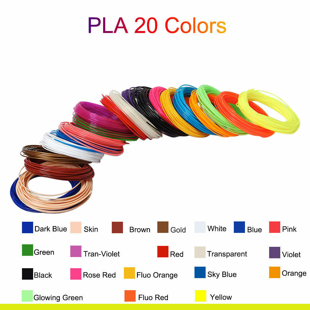 20 color 5M PLA Filament 1.75mm 3D Printer Pen Plastic Rubber Printing –  discountinkllc