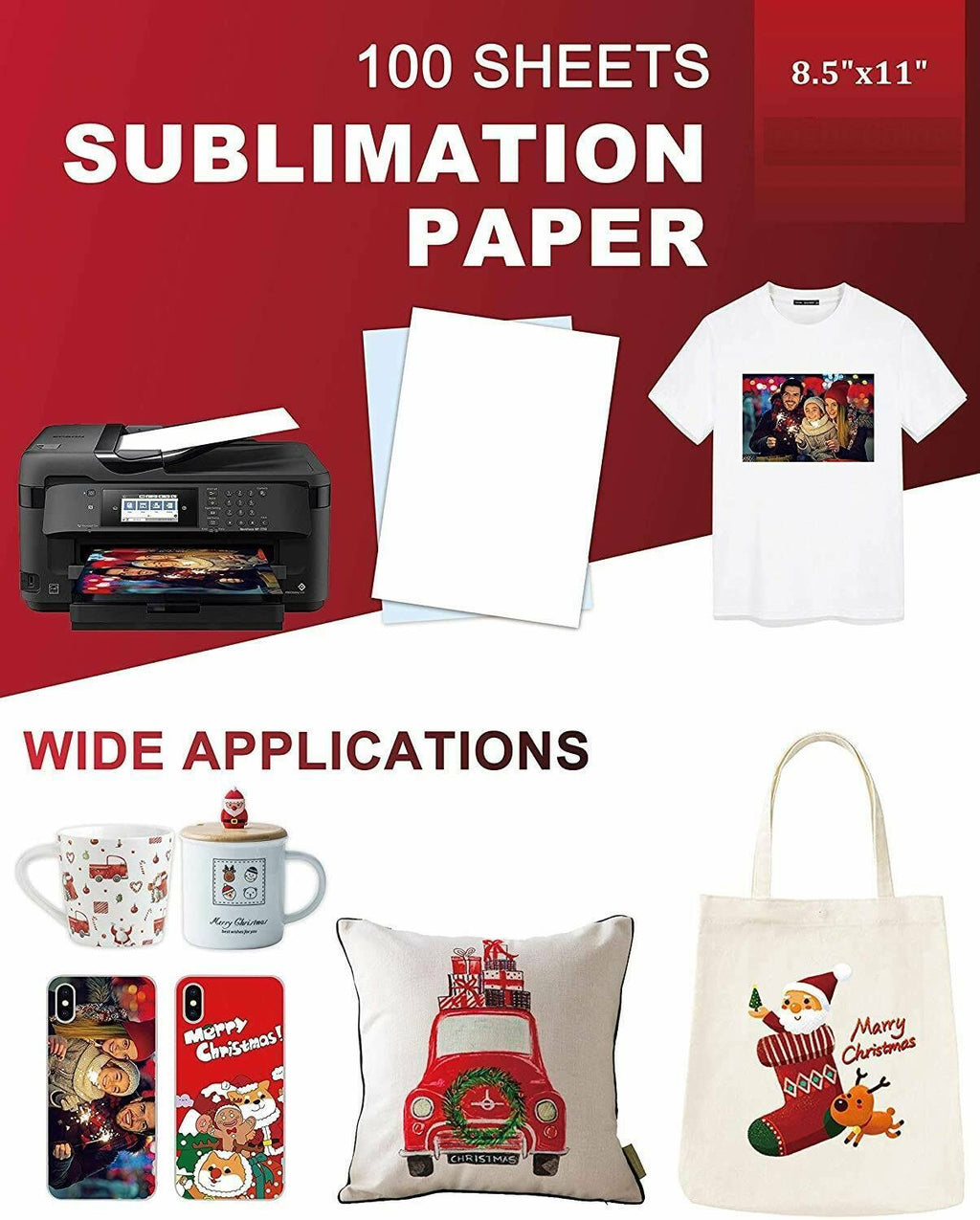 Sublimation Paper For Inkjet Printer 8.3x11.7 100g Ink(100sheets