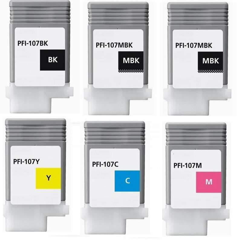 6pks Pfi-107 ink cartridge fit Canon ipf 670 680 685 770 780 785