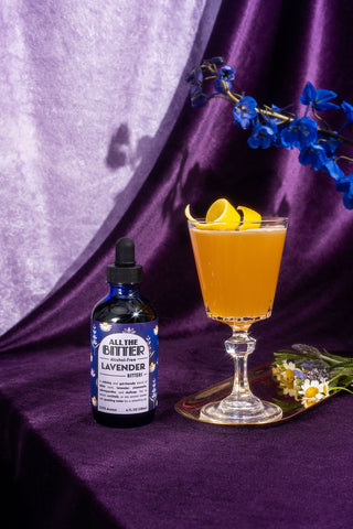 lavender earl grey martini non-alcoholic with bitters