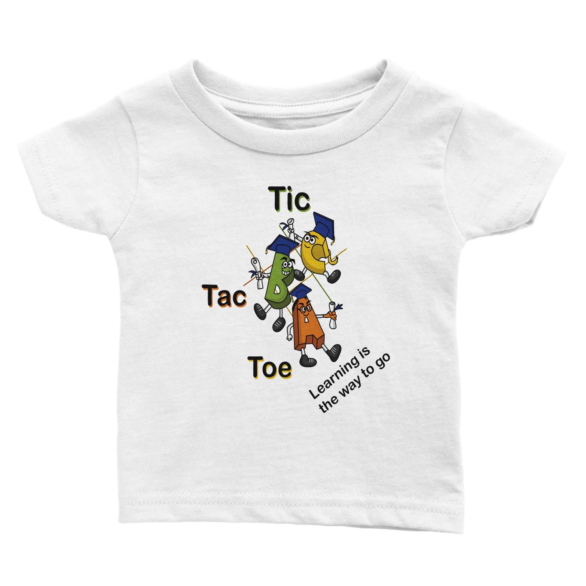 Classic Baby Crewneck T-shirt - Tic Tac Toe Learning is the Way to Go