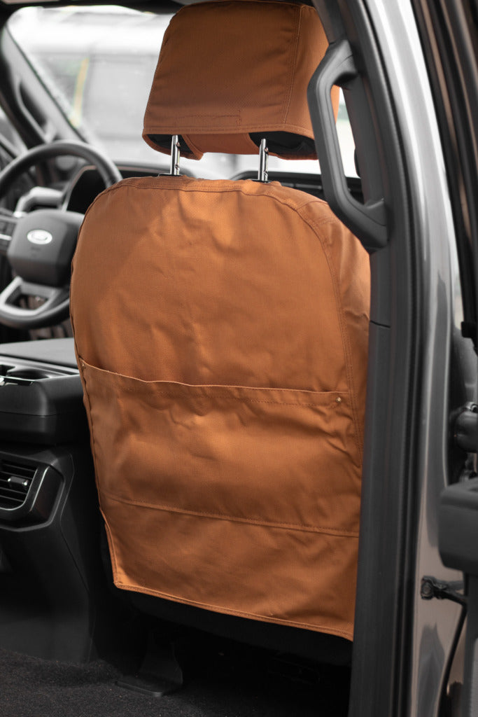 Seatback pocket on a Carhartt seat cover