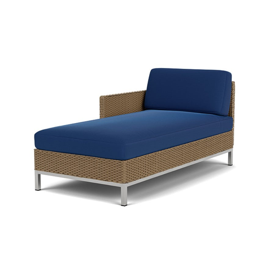 Lloyd Flanders Elements Wicker Right Arm Chaise With Loom Arm and Back