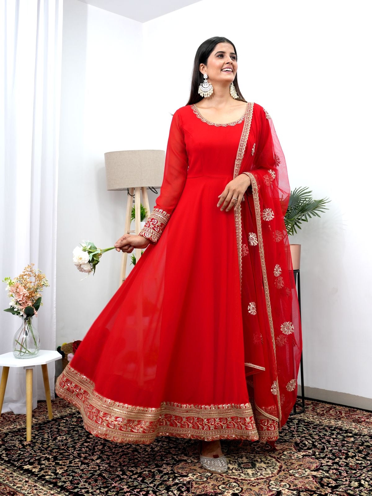 31000 Masakali Georgette Gown Dupatta Set – Kavya Style Plus