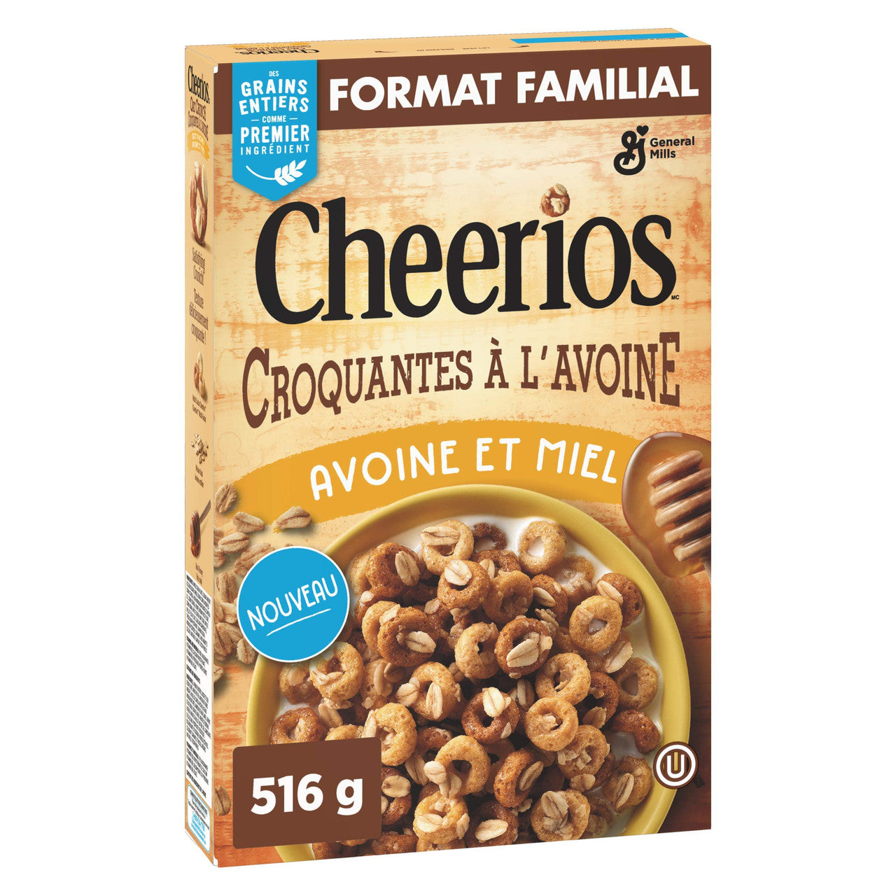 CHEERIOS - JUMBO SIZE PACK - Naturally Flavoured Honey Nut Cereal Box,  Whole Grain is the First Ingredient, Made with Real Honey, 1.3 Kilograms