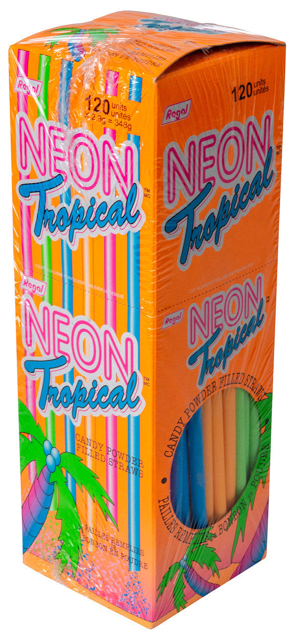 World of Confectioners - Plastic straws - straws 7 x 280mm NEON