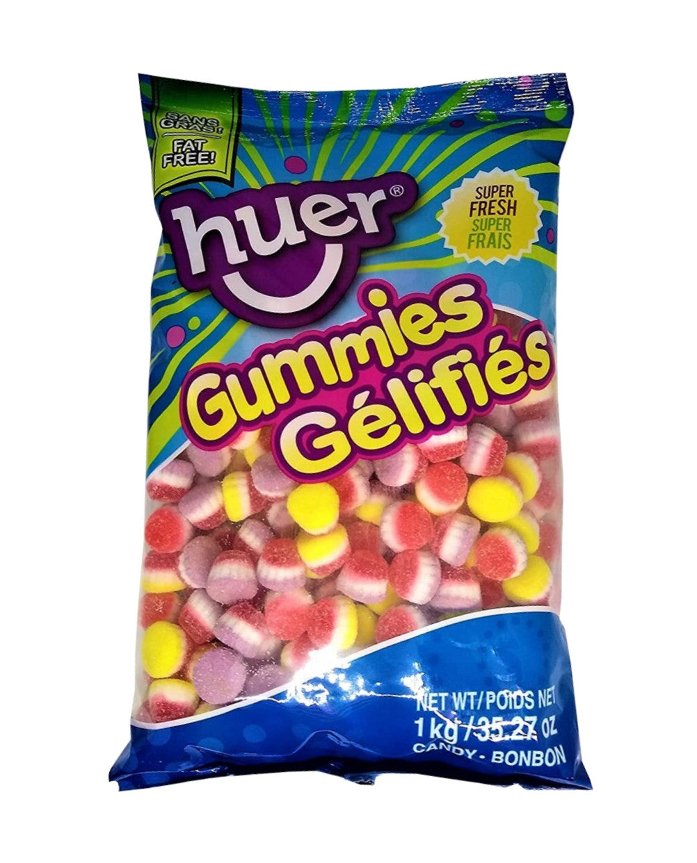 Huer Jumbo Swirl Bears Gummy Candy, 1kg/2.2lbs. {Imported from Canada}