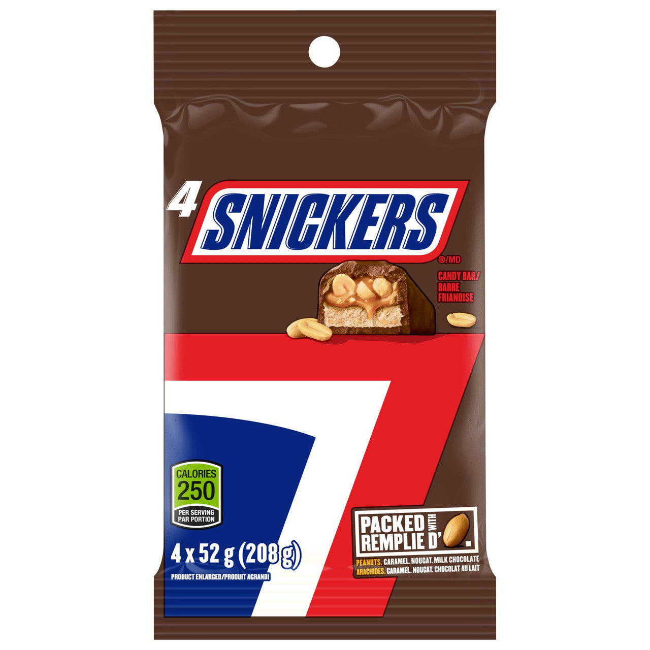 Snickers Chocolate Bar, (52g/1.8 oz,) per bar, 48-Count, {Imported from  Canada}