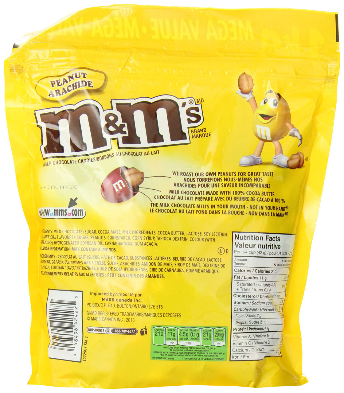 M&Ms Peanut Butter, Chocolate Candy, Bowl Size (400g /14 oz.) Bag