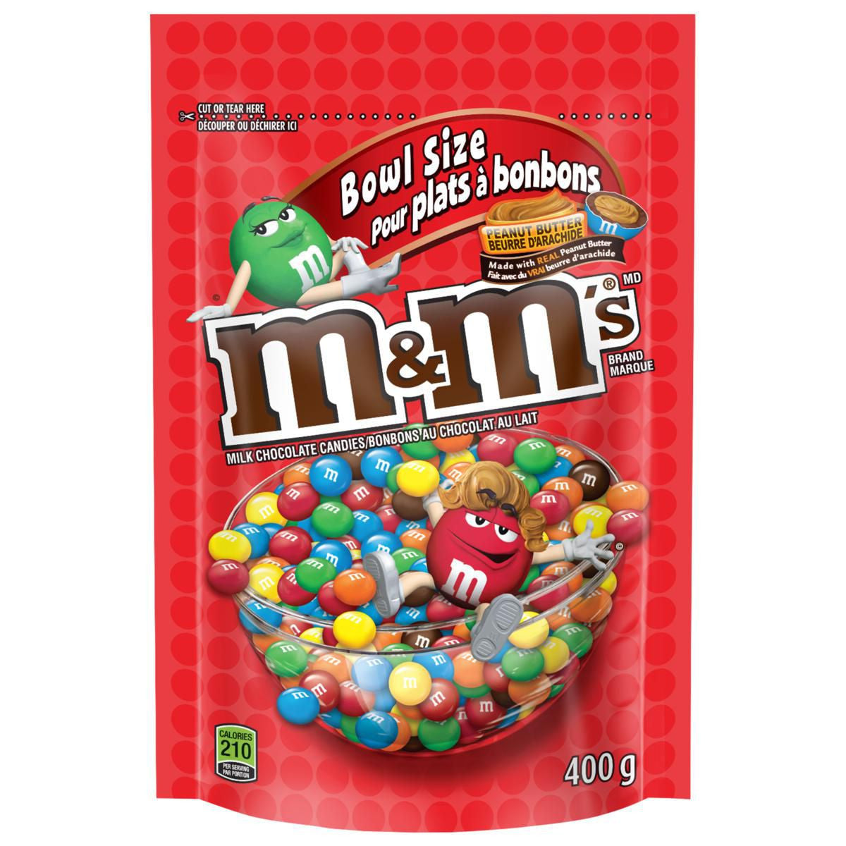 M&M's Peanut Candies Stand up Pouch 200g/7oz., (Imported from Canada)