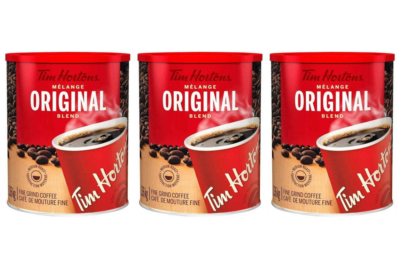 Tim Hortons Original Blend, Medium Roast Ground Coffee, Perfectly Balanced,  Always Smooth, Made with 100% Arabica Beans, 12 Ounce Bag Ground