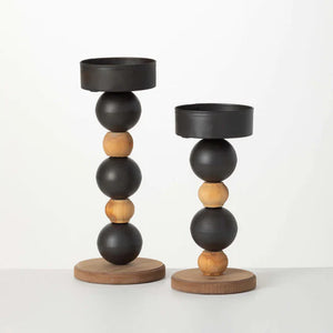 Stacked Sphere Pillar Holder - Beckman Gallery