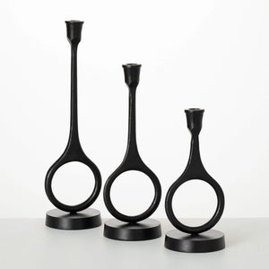 Modern Black Candleholder - Beckman Gallery
