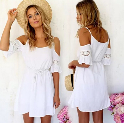 Fashion White Lace Dress – wensoal
