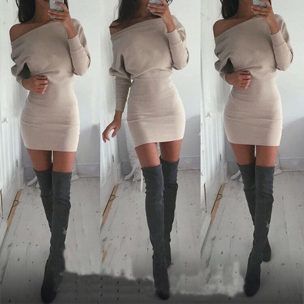 Sexy Long Sleeve Mini Dress Wensoal 