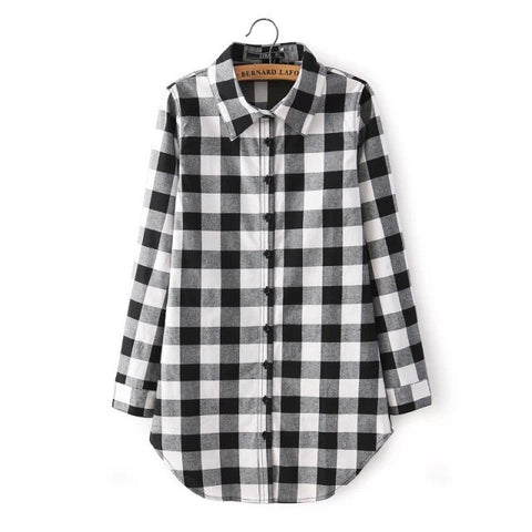 Long-sleeved plaid shirt – wensoal