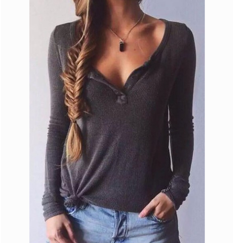 Fashion V-Neck Thin Sweater – wensoal