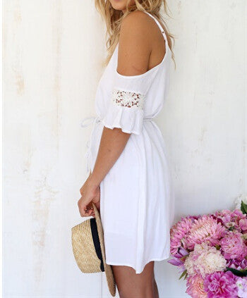 Fashion White Lace Dress – wensoal