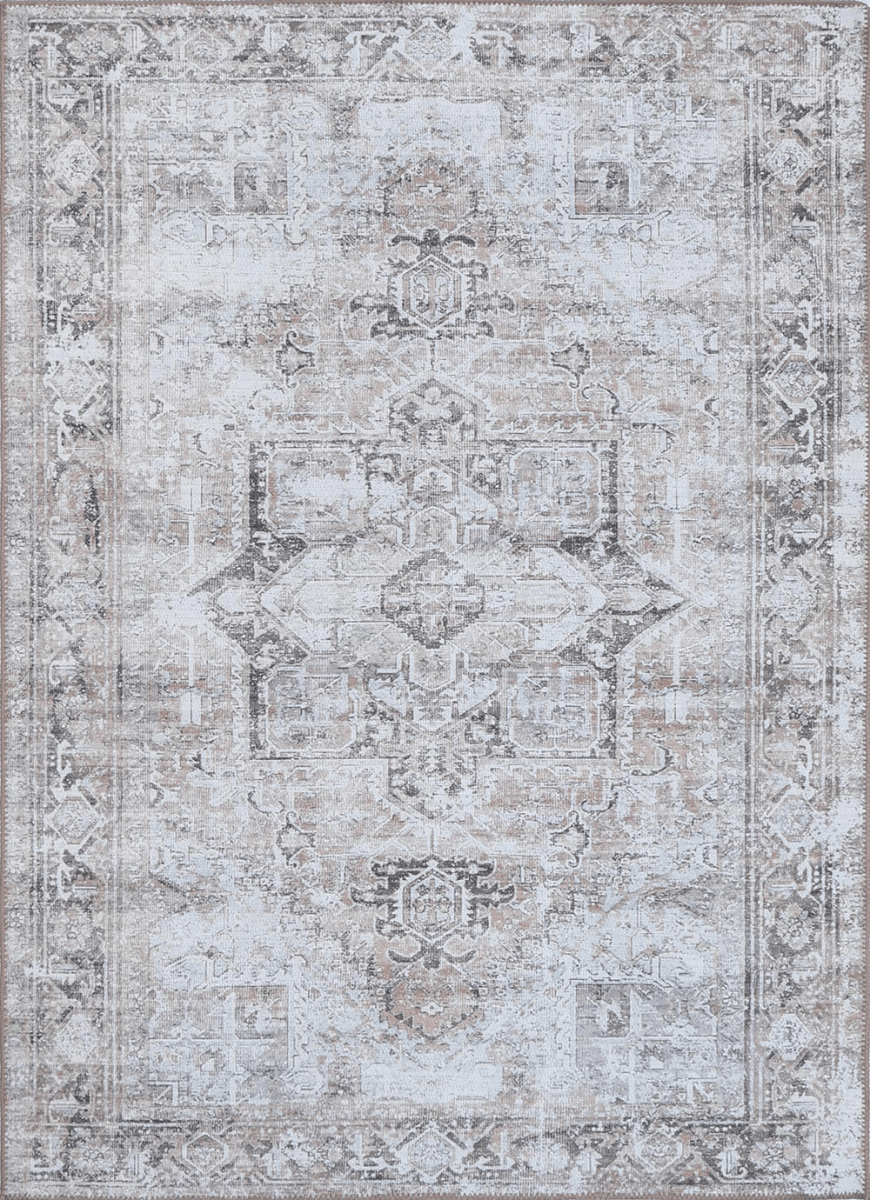 Pety Grey/ Nude Machine Washable Rug