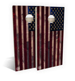 Rustic American Flag Cornhole Board Set