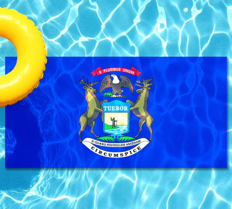 Michigan State Flag Underwater Pool Mat