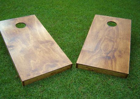 Cornhole boards finished with polyurethane