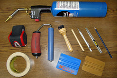 Tools needed to apply vinyl wraps to cornhole boards