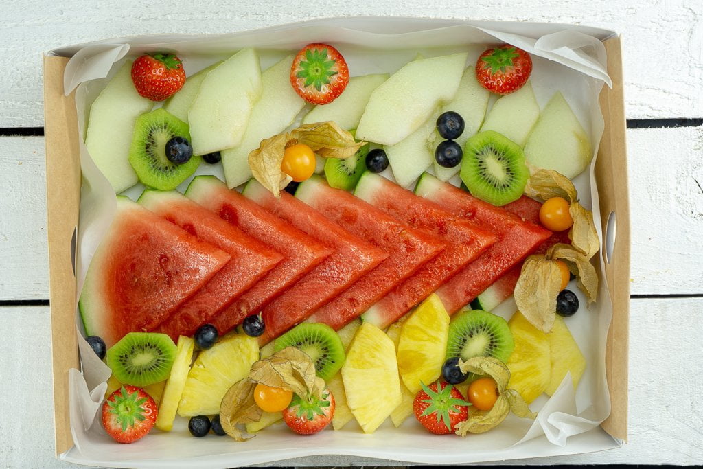 sliced fruit platter