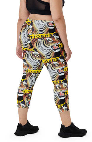 Tiger Team Mascot Sports Capri Leggings up to XL