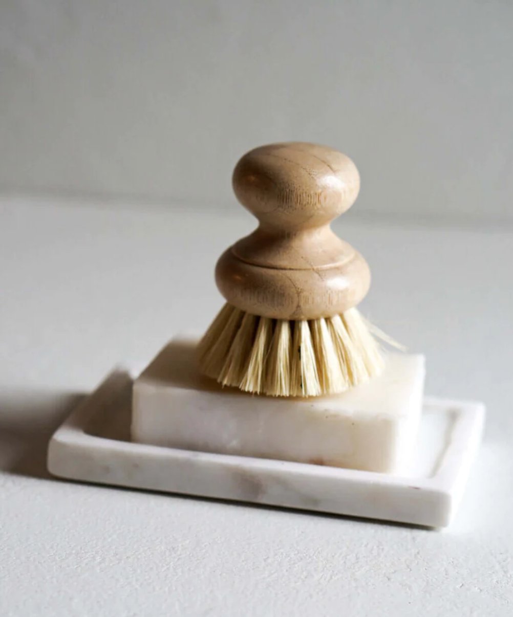 Coco Cream Stoneware Sponge and Brush Holder